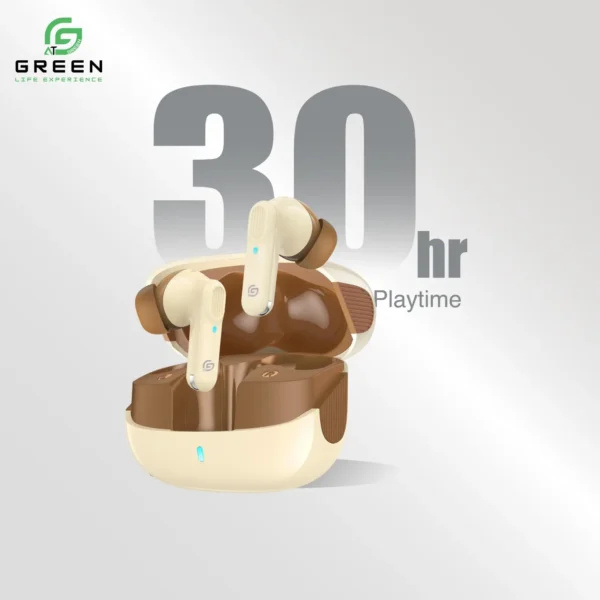 Green Airbeat-520 earbuds with up to 30 hours playback