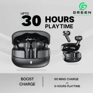 Green Airbeat-520 with up to 30 hours total playback