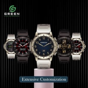 Green Vortex Metallic Fitness Smartwatch - Image 7