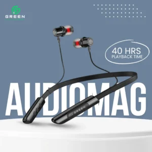 Green Audio Mag Neckband with up to 40 hours of music playback