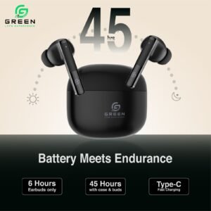 Green Buds Pro ANC with up to 45 hours total playback