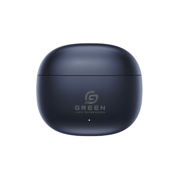 Green Buds Pro ANC blue closed charging case front view