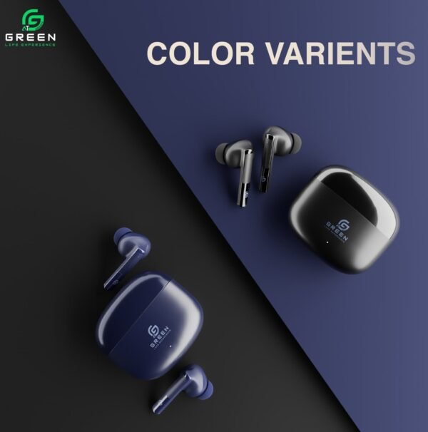 Green Buds Pro ANC earbuds available in black and blue