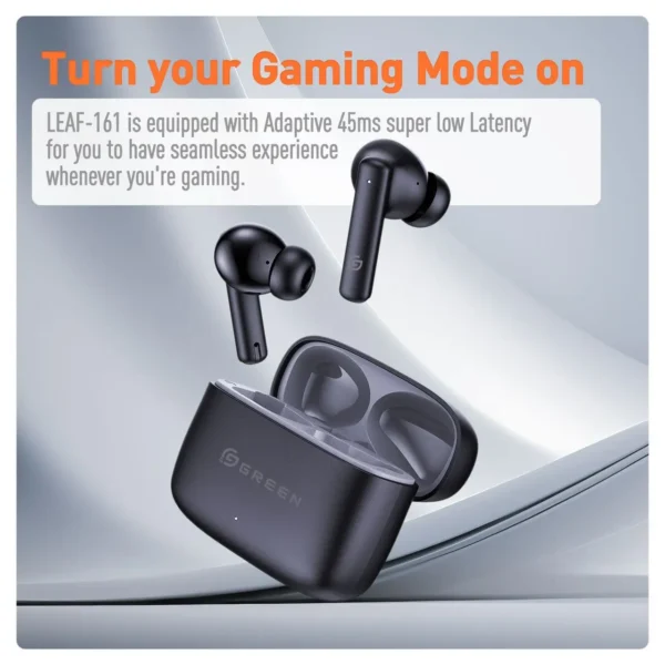 Green Leaf-161 wireless gaming earbuds with low-latency mode