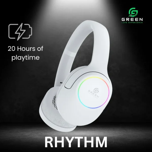 Green Rhythm wireless headphone with up to 25 hours of playtime