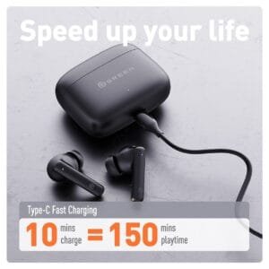 Green Leaf-161 True ENC Wireless Gaming Earbuds - Image 4