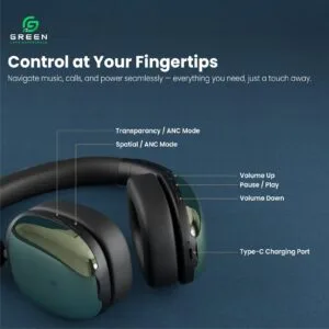 Green Symphony ANC Headphone with Hybrid ANC - Image 7