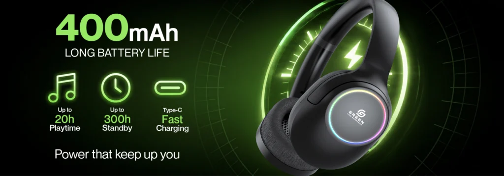 green life experience_Green_Rhythm_Headphone_4000mah Battery_Product banner