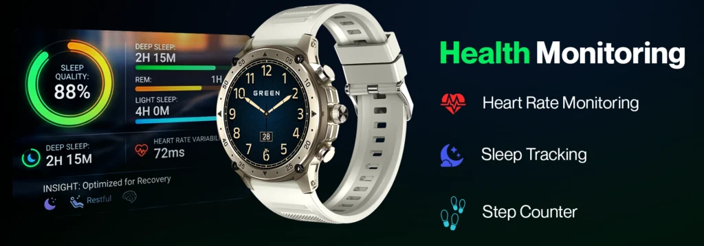 green life experience_Green_Vortex_Smartwatch_Health Monitoring_Product banner
