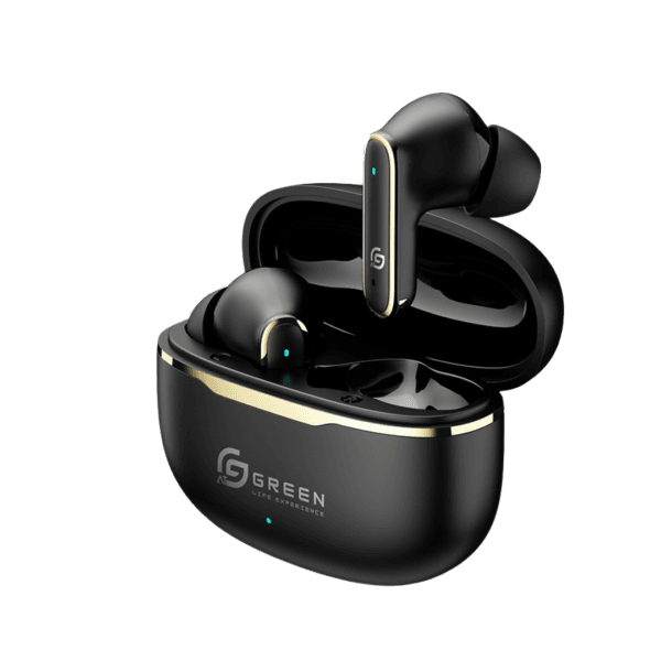 pulse-anc Green Pulse ANC black earbuds with charging case