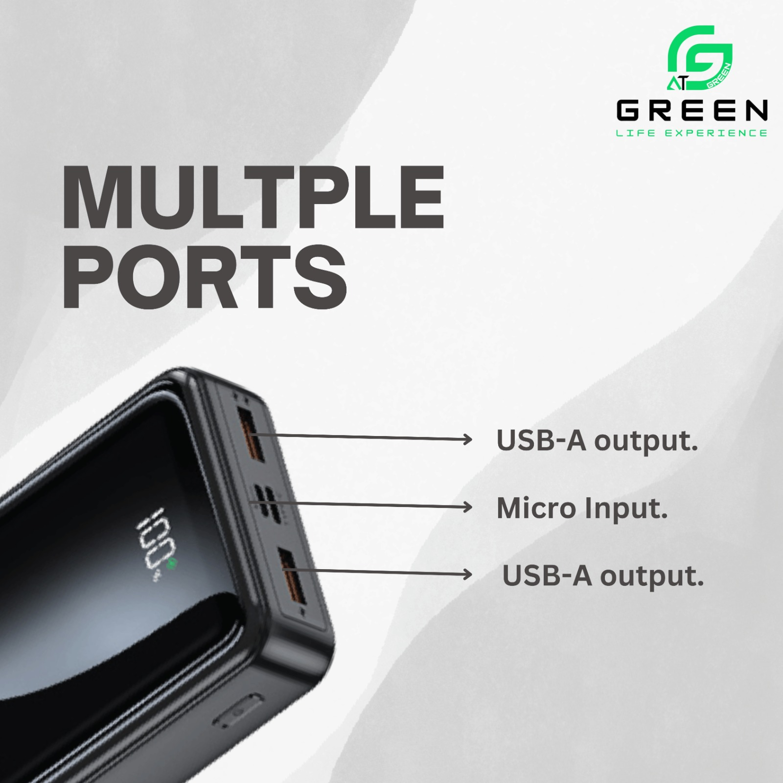 Green Combo Turbo-20 Powerank & UV-22.5 Type-c Charger Multple Ports
