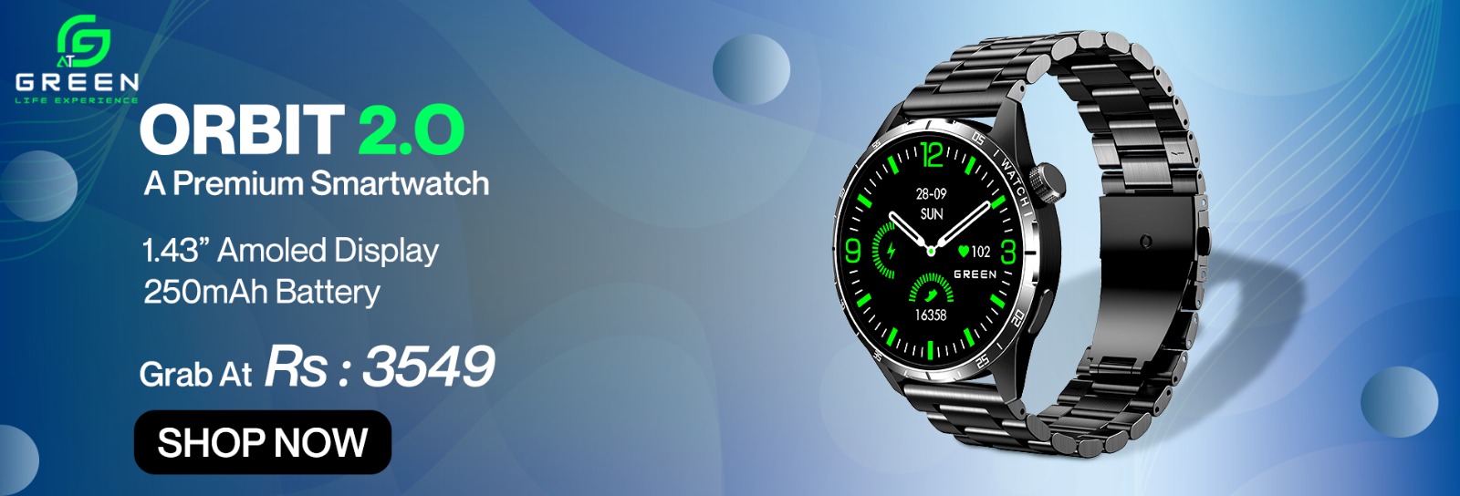 Green Life Experience 2083 1 1 Orbit 2.0 smartwatch