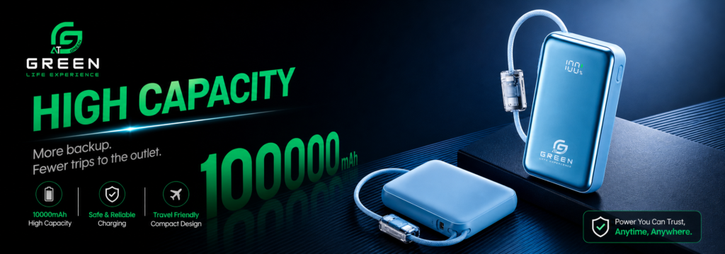 Green Life Experience Turbo Tiny 10000 mAh powerbank banner 1