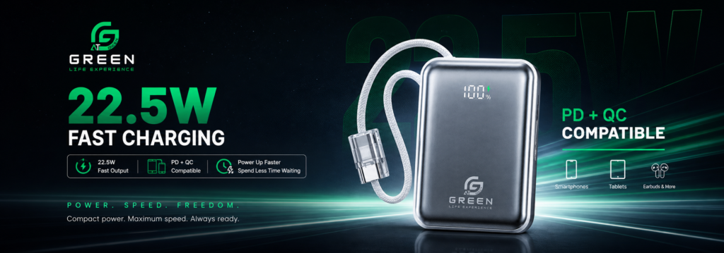 Green Life Experience Turbo Tiny 10000 mAh powerbank banner 4